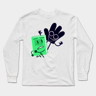 Journal and Mr. Hand (Paper Puppets Take 2) Long Sleeve T-Shirt